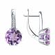 Серебряные серьги Diamant 94-320-02040-2 с фианитом и аметистом