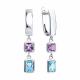 Серебряные серьги Diamant 94-321-01769-2 с топазом и аметистом