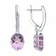 Серебряные серьги Diamant 94-321-02054-3 с фианитом и аметистом
