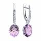 Серебряные серьги Diamant 94-321-02054-3 с фианитом и аметистом