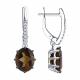 Серебряные серьги Diamant 94-321-02054-4 с фианитом и раухтопазом