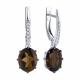Серебряные серьги Diamant 94-321-02054-4 с фианитом и раухтопазом