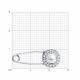 Серебряная булавка Diamant 94-340-02641-1 с фианитом и жемчугом