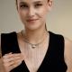 Серебряное колье Diamant с гематитом 94-370-00077-1