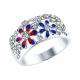 Серебряное кольцо SOKOLOV 94010583 с фианитом и эмалью