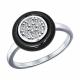 Серебряное кольцо SOKOLOV 94011639 с фианитом и керамикой