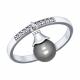 Серебряное кольцо SOKOLOV 94012030 с фианитом и жемчугом Swarovski