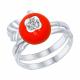 Серебряное кольцо SOKOLOV 94012193 с фианитом и эмалью