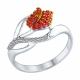 Серебряное кольцо SOKOLOV 94012256 с фианитом и рубиновым корундом