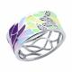 Серебряное кольцо SOKOLOV 94012402-91 с фианитом и эмалью