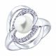 Серебряное кольцо SOKOLOV 94012822 с фианитом и жемчугом