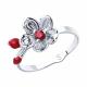 Серебряное кольцо SOKOLOV 94012952 с эмалью и рубиновым корундом