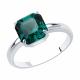 Серебряное кольцо SOKOLOV 94013125-91 с изумрудом и ювелирным кристаллом
