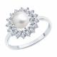 Серебряное кольцо SOKOLOV 94013901-91 с фианитом и жемчугом