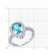 Серебряное кольцо SOKOLOV 94014730 с фианитом и аквамарином