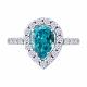 Серебряное кольцо SOKOLOV 94014730 с фианитом и аквамарином