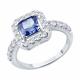 Серебряное кольцо SOKOLOV 94014738 с фианитом и танзанитом