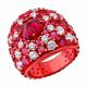 Серебряное кольцо SOKOLOV 94014879 с фианитом и рубиновым корундом