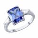 Серебряное кольцо SOKOLOV 94014894-91 с фианитом и танзанитом