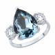 Серебряное кольцо SOKOLOV 94014950 с фианитом и ювелирным кристаллом