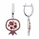 Серебряные серьги SOKOLOV 94023785 с фианитом и рубиновым корундом