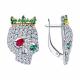 Серебряные серьги SOKOLOV 94024024 с фианитом и рубиновым корундом