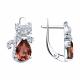 Серебряные серьги SOKOLOV 94026667 с фианитом и кристаллом Swarovski