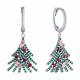 Серебряные серьги SOKOLOV 94026670 с фианитом и рубиновым корундом