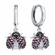 Серебряные серьги SOKOLOV 94026825 с фианитом и рубиновым корундом