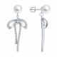 Серебряные серьги SOKOLOV 94027574 с фианитом и жемчугом