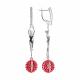 Серебряные серьги SOKOLOV 94027581 с фианитом и рубиновым корундом