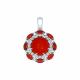 Серебряная подвеска SOKOLOV 94031607 с фианитом и кораллом