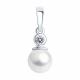 Серебряная подвеска SOKOLOV 94032054-91 с фианитом и жемчугом