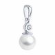Серебряная подвеска SOKOLOV 94032054-91 с фианитом и жемчугом