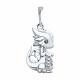 Серебряная подвеска SOKOLOV 94033198-91 с фианитом и эмалью
