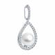 Серебряная подвеска SOKOLOV 94033211-91 с фианитом и жемчугом