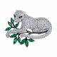 Серебряная брошь SOKOLOV 94040294-91 с фианитом