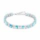 Серебряный браслет SOKOLOV 94051624 с фианитом и аквамарином
