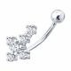 Серебряный пирсинг-крест в пупок SOKOLOV с фианитом 94060112
