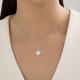 Серебряное колье SOKOLOV 94071095-91 с фианитом и перламутром