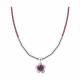 Серебряное колье SOKOLOV 94071593 с фианитом и рубиновым корундом