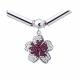 Серебряное колье SOKOLOV 94071593 с фианитом и рубиновым корундом