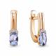 Золотые серьги AQUAMARINE 943045к с бриллиантом и танзанитом