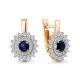 Золотые серьги AQUAMARINE 943346кс с бриллиантом и сапфиром