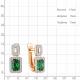 Золотые серьги AQUAMARINE 943388ки с бриллиантом и гидротермальным изумрудом