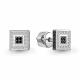Серьги из белого золота AQUAMARINE 943402Ч с бриллиантом и чёрным бриллиантом