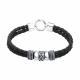 Кожаный браслет с декоративным элементом из черненого серебра SOKOLOV 95050067