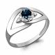 Кольцо из белого золота AQUAMARINE 961906 с бриллиантом и сапфиром
