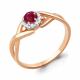 Золотое кольцо AQUAMARINE 962223кр с бриллиантом и рубином