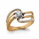 Золотое кольцо AQUAMARINE 962525Ак с бриллиантом